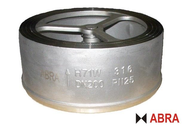 Обратный клапан ABRA D71 из нержавеющей стали межфланцевый