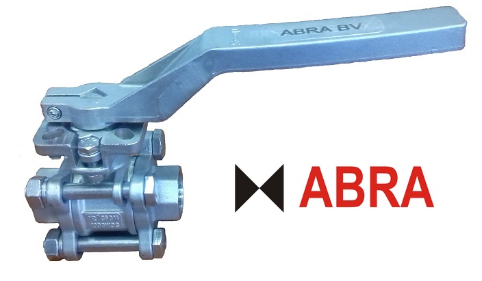 Шаровой кран полнопроходный  из нержавеющей стали резьба/резьба с ISO фланцем под установку привода AISI316 (CF8M)  ABRA