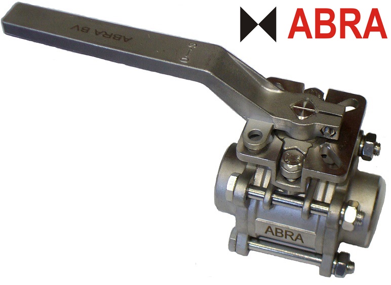 Шаровые краны полнопроходные нержавеющие из стали AISI316 (CF8M) DN(Ду)8-100 PN(Ру)40 сварка/сварка стандартные патрубки Тип ABRA-BV61 c ISO верхним фланцем