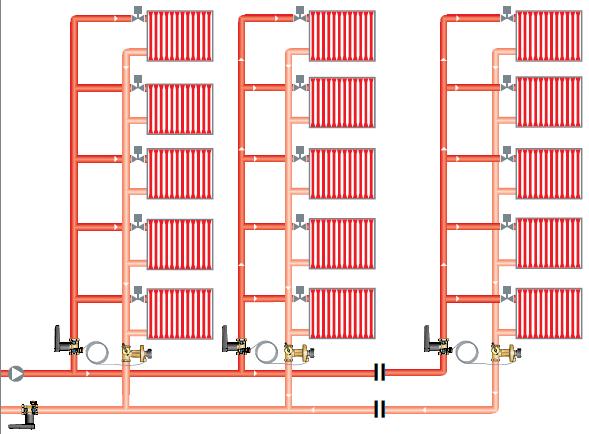 Применение балансировочных клапанов в системах отопления в паре с динамическим балансировочным клапаном в качестве регулятора перепада давления. Клапаны Ballorex V, Баллорекс V. 