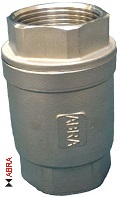 Обратный клапан нержавеющий из стали AISI316 (CF8M) резьбовой Ду 15-50 Ру 40 Тип ABRA-D12