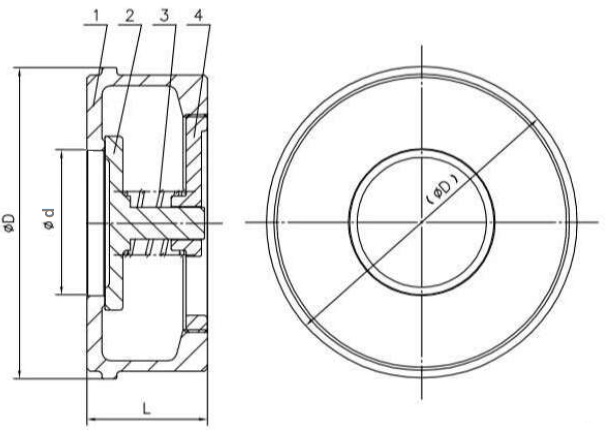 Спецификация деталей и материалов обратного клапана межфланцевого тарельчатого ABRA-D71
